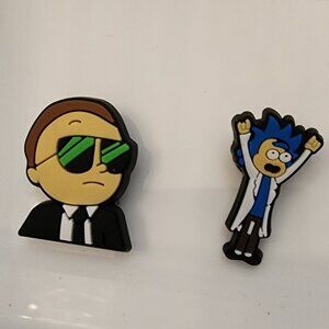 Rick and Morty set of 2 Croc-style Jibbit shoe charms